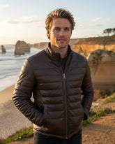 Bolzano – Men’s Dark Brown Quilted Leather Jacket
